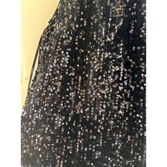 Forever 21 Black Sequin Mini Dress with Silver Turtle Neck S - Picture 3 of 7